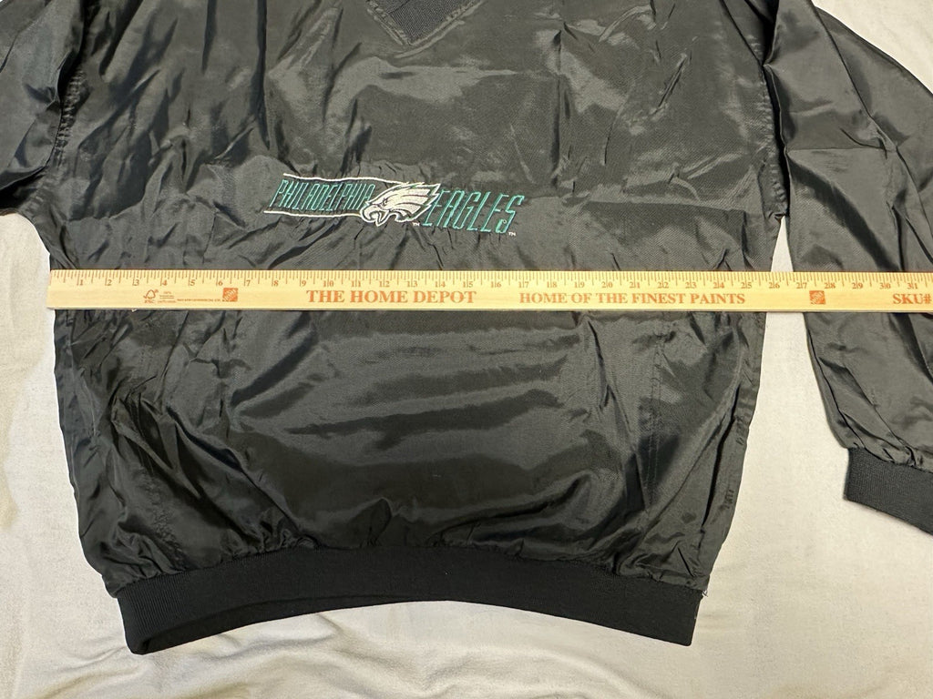 Vintage Philadelphia Eagles Jacket Mens Large Black NFL Football Pro Player 90s
