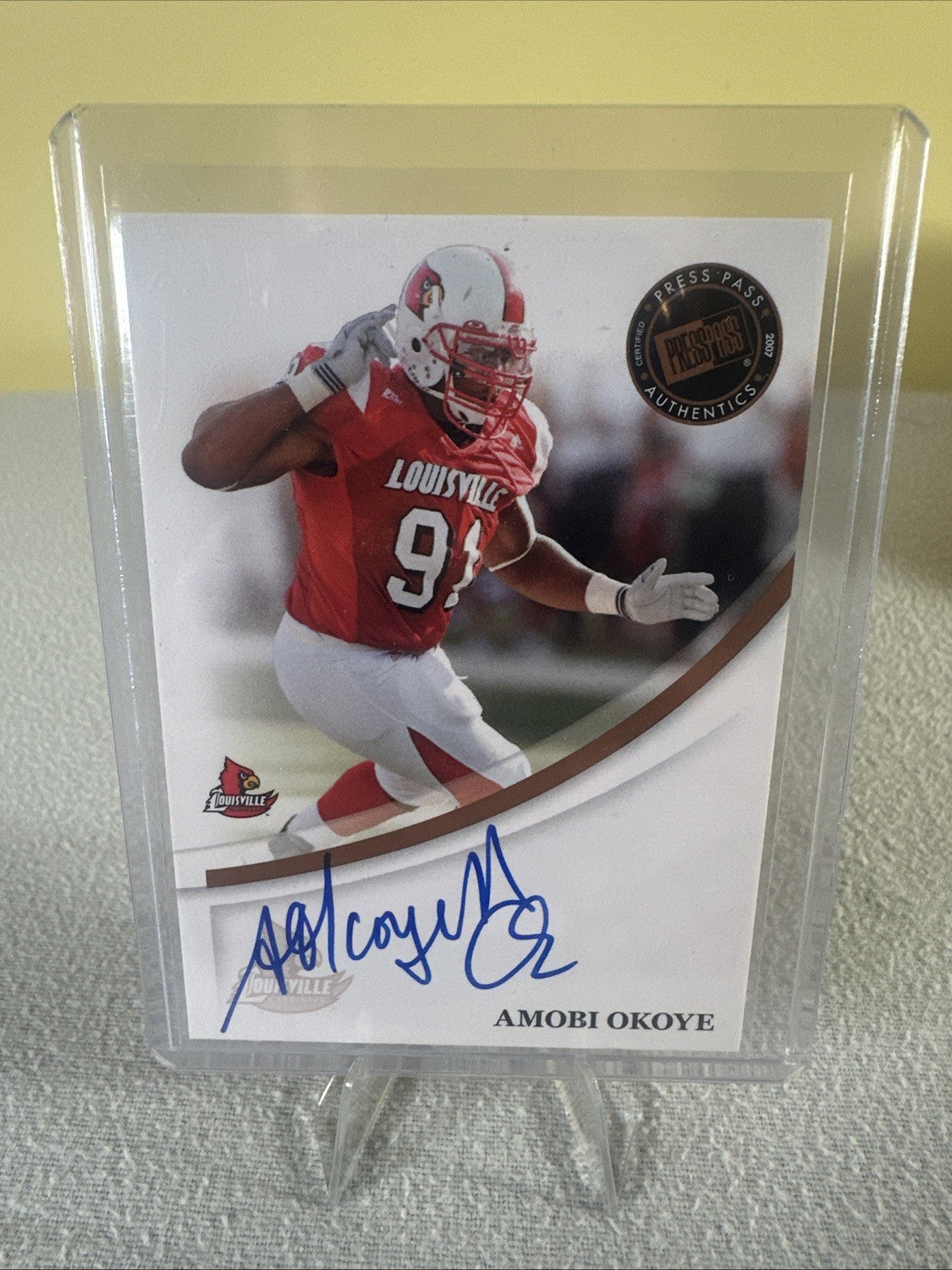 2007 Press Pass Amobi Okoye AUTOGRAPH RC Louisville Cardinals