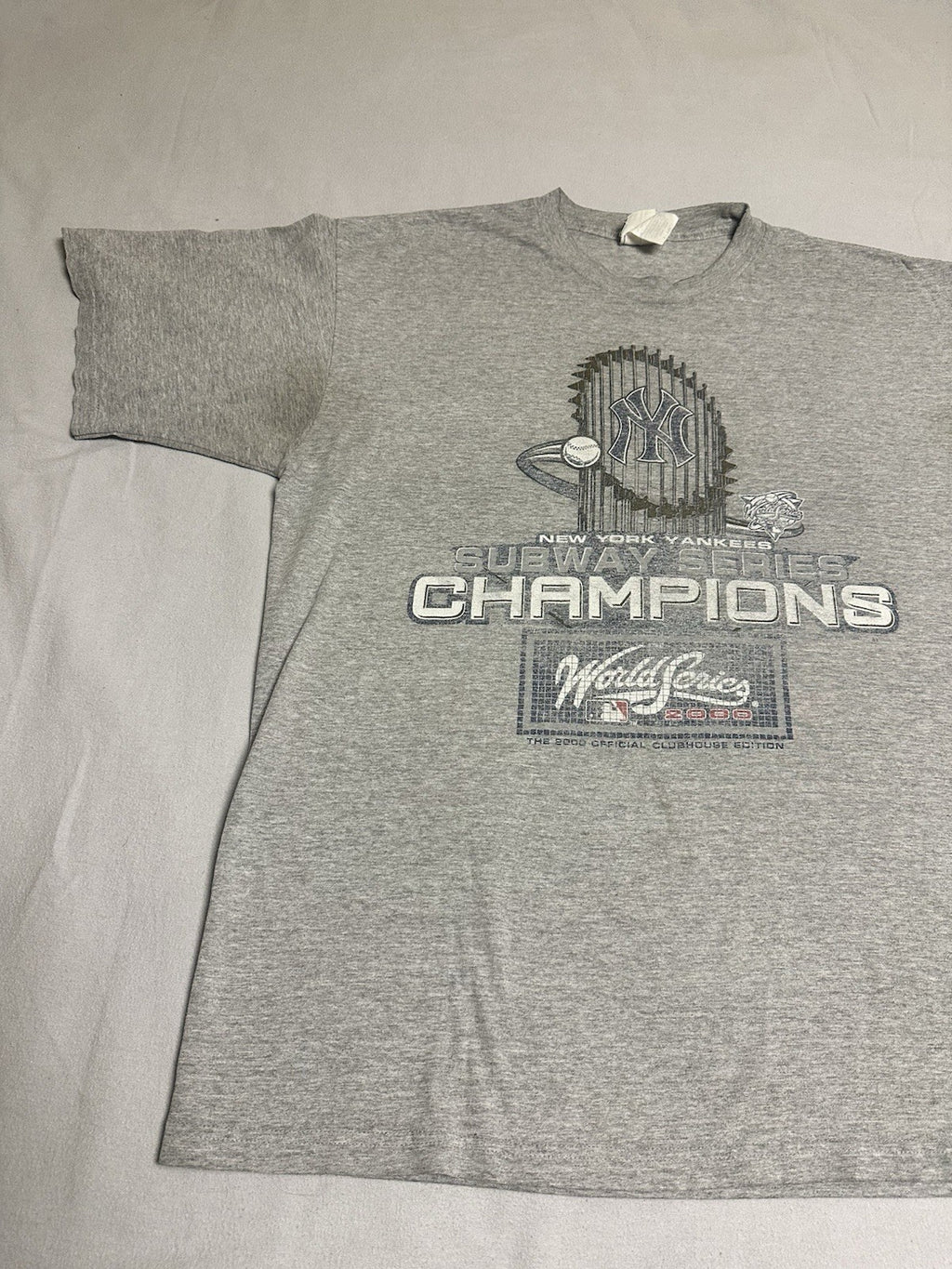 Vintage 2000 Lee Sport New York Yankees Subway Series Champions T-Shirt Grey XL
