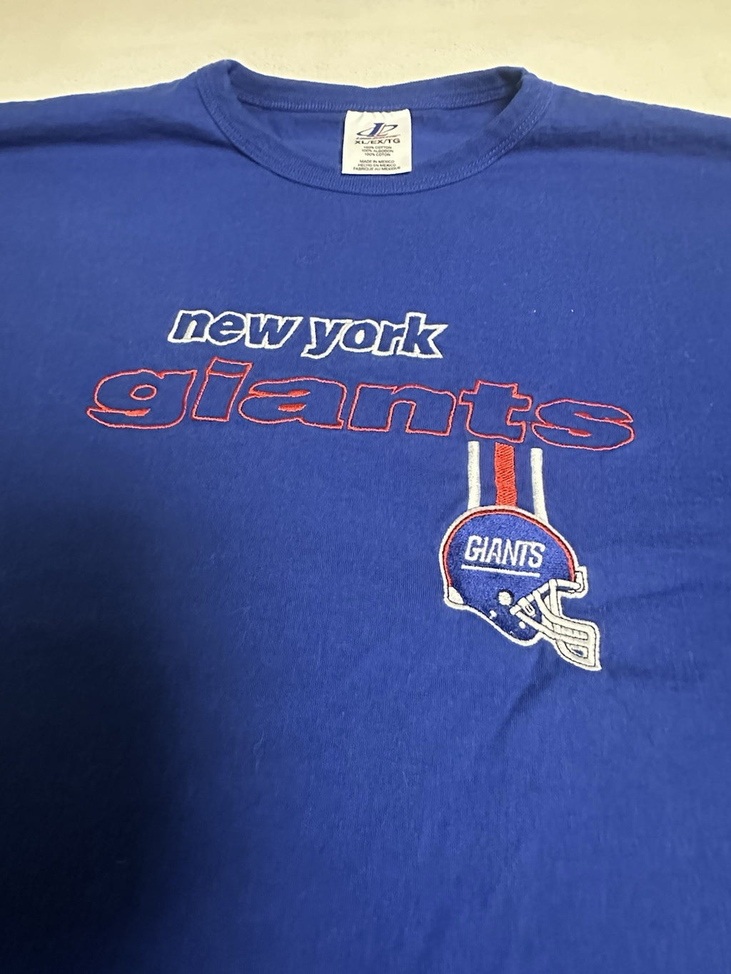 VTG New York Giants Shirt Mens Extra Large Blue Logo Athletic Embroidered