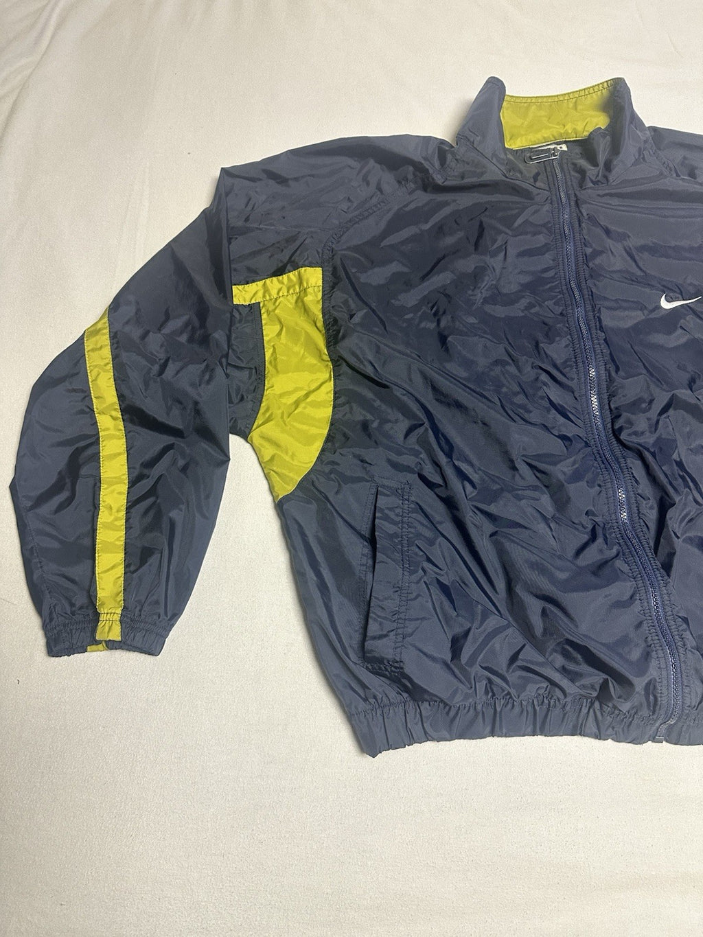 Vintage Nike Windbreaker Navy Men’s XL White Tag 90s Full Zip