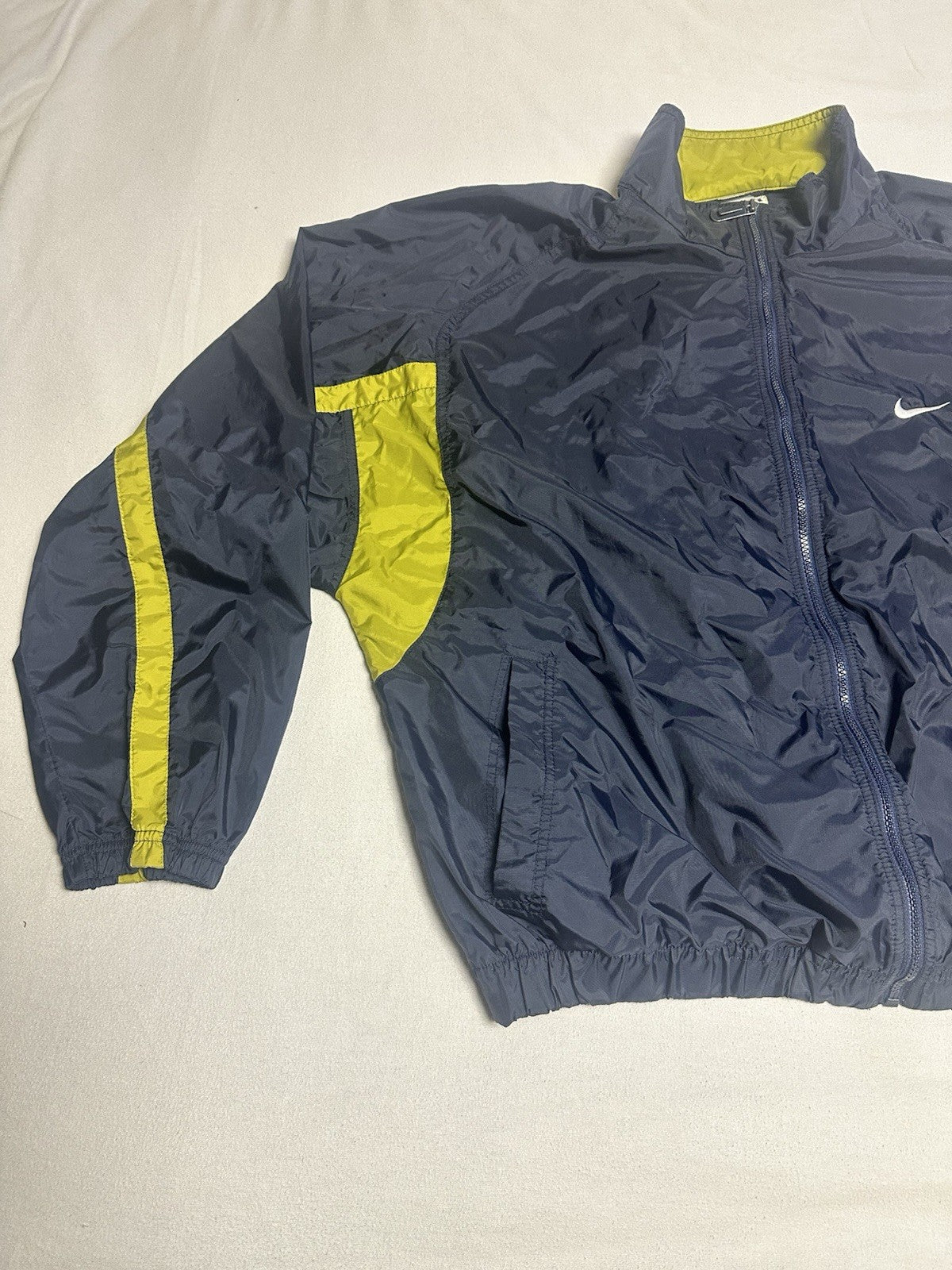 Vintage Nike Windbreaker Navy Men’s XL White Tag 90s Full Zip