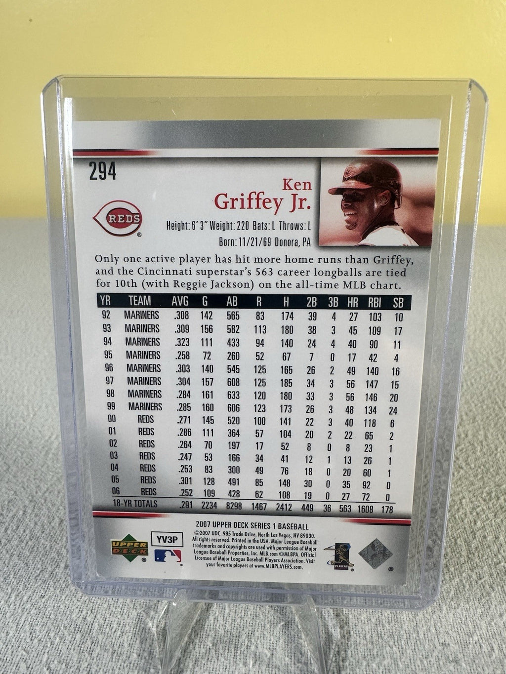 Ken Griffey Jr. 2007 Upper Deck #294 - Cincinnati Reds - HOF