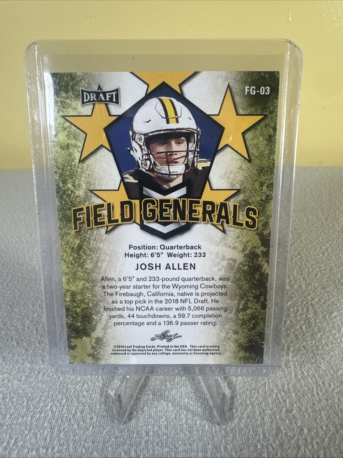 2018 Leaf Draft - Field Generals Josh Allen #FG-03 (RC)