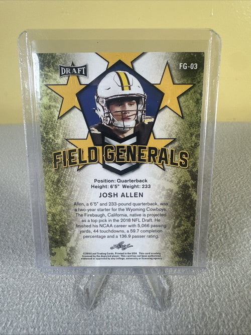 2018 Leaf Draft - Field Generals Josh Allen #FG-03 (RC)