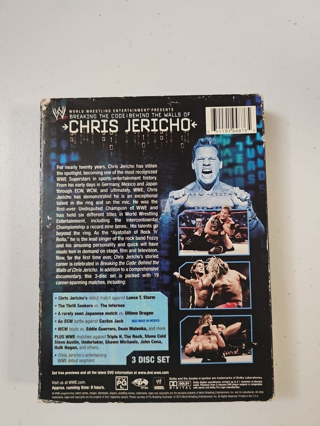 WWE: Breaking the Code - Behind the Walls of Chris Jericho (DVD, 2010, 3-Disc...