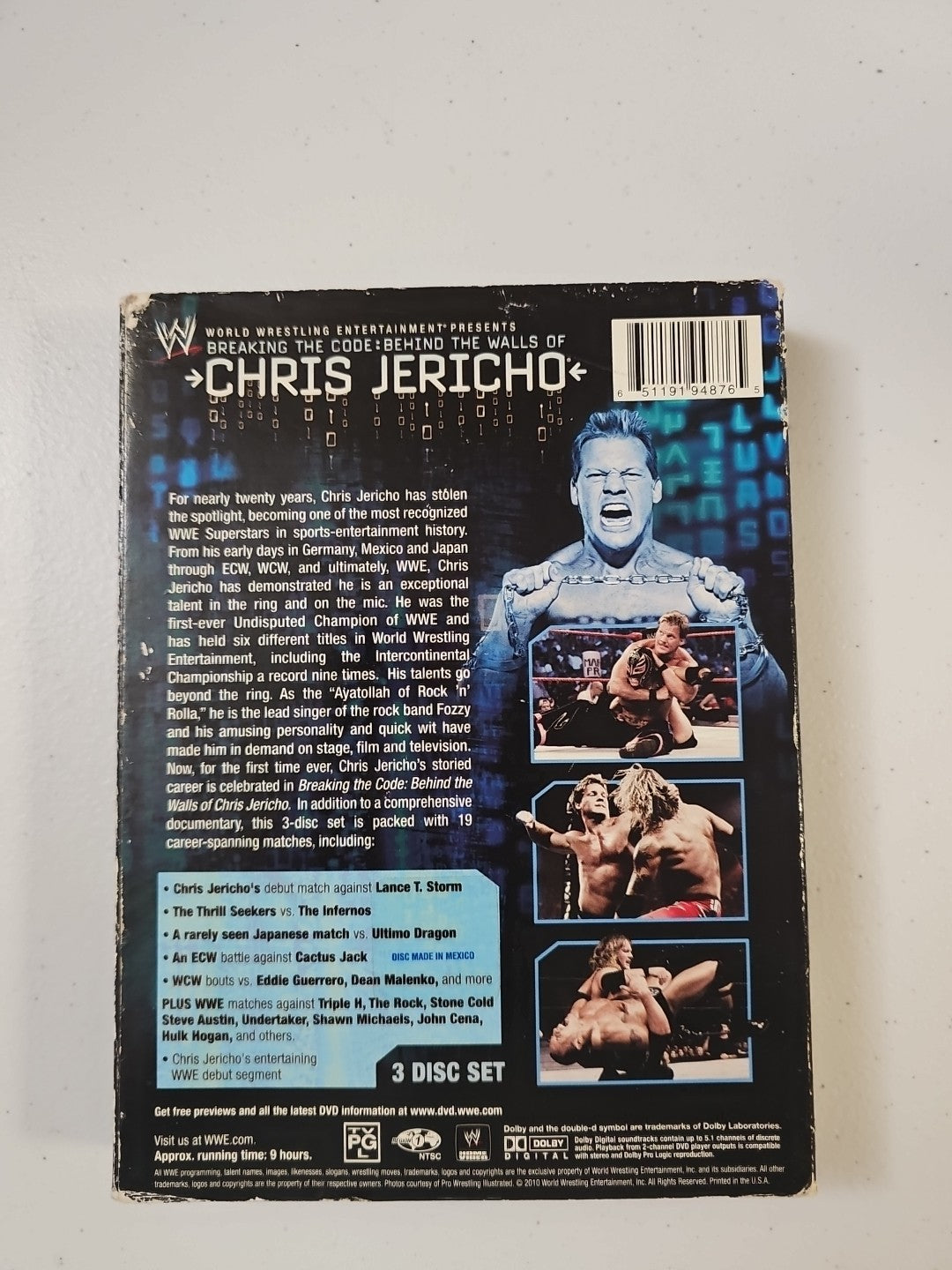 WWE: Breaking the Code - Behind the Walls of Chris Jericho (DVD, 2010, 3-Disc...
