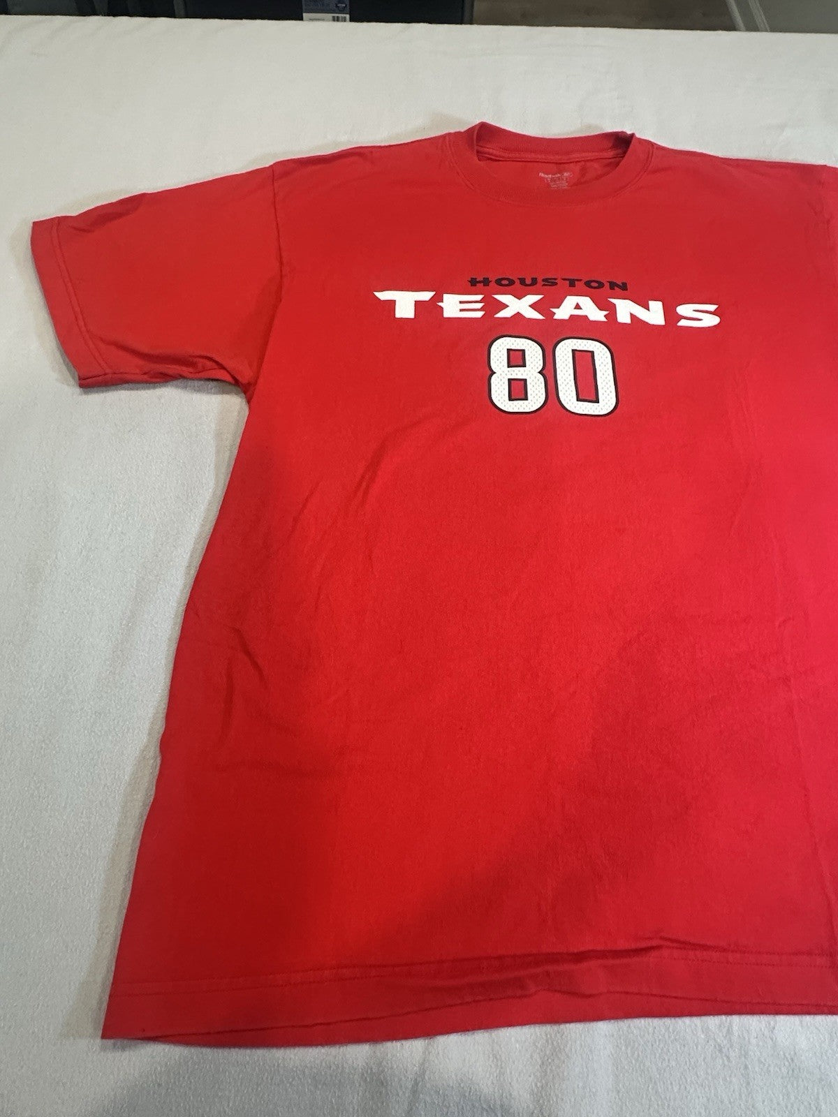 Reebok Houston Texans Shirt Jersey  Andre Johnson #80 NFL Football Tshirt Large