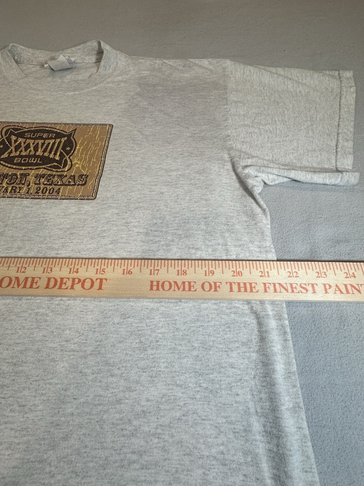 Vintage 2004 Super Bowl XXXVIII Houston Texas Football Ticket White Tee Sz XL