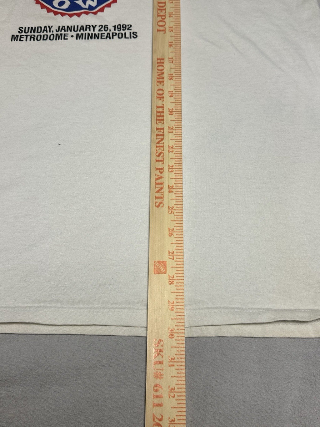Vintage Super Bowl 1992 XXVI 3/4 Sleeve Shirt XXL White Bills Vs Redskins RARE