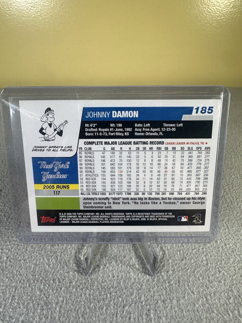 2006 Topps Baseball #185 Johnny Damon NM-Mint