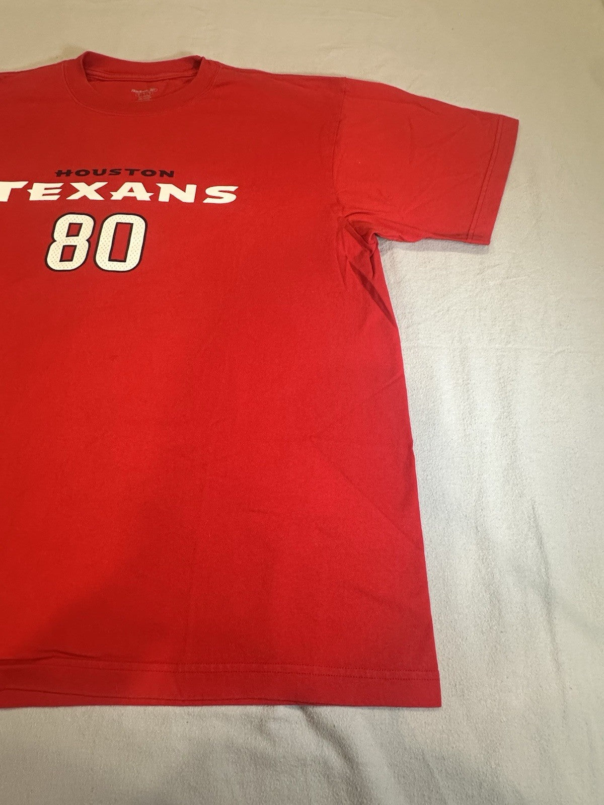 Reebok Houston Texans Shirt Jersey  Andre Johnson #80 NFL Football Tshirt Large
