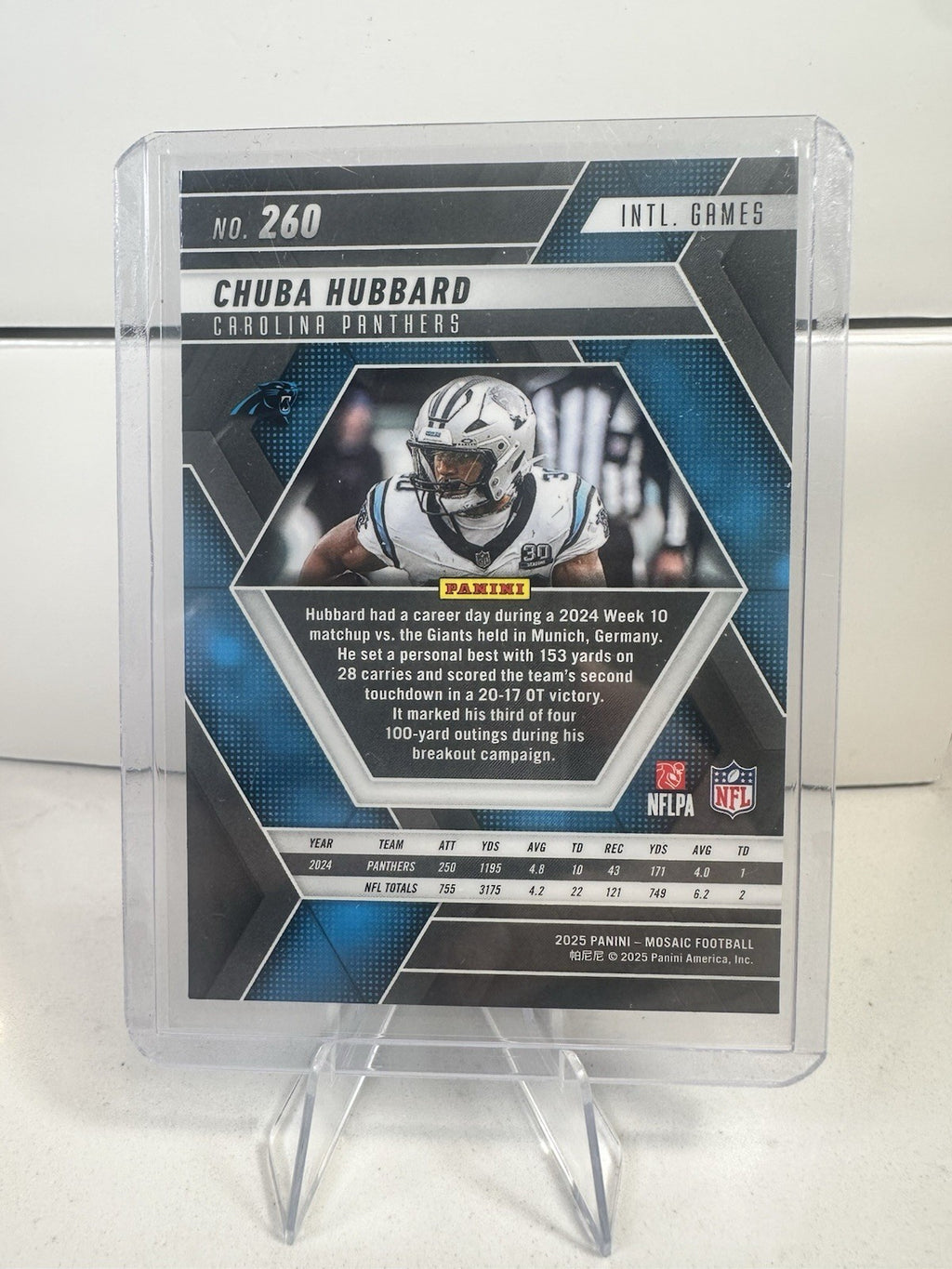 Chuba Hubbard - 2025 Panini Mosaic - Germany Games #260