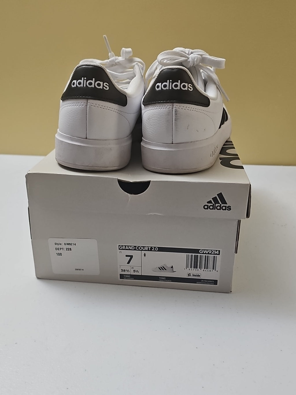 Adidas Womens Grand Court 2.0 White Tennis Shoes Size 7 (7821788)