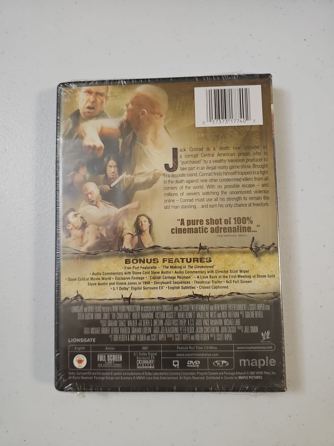 The Condemned (2007) DVD NEW Sealed Action Thriller Stone Cold Steve Austin