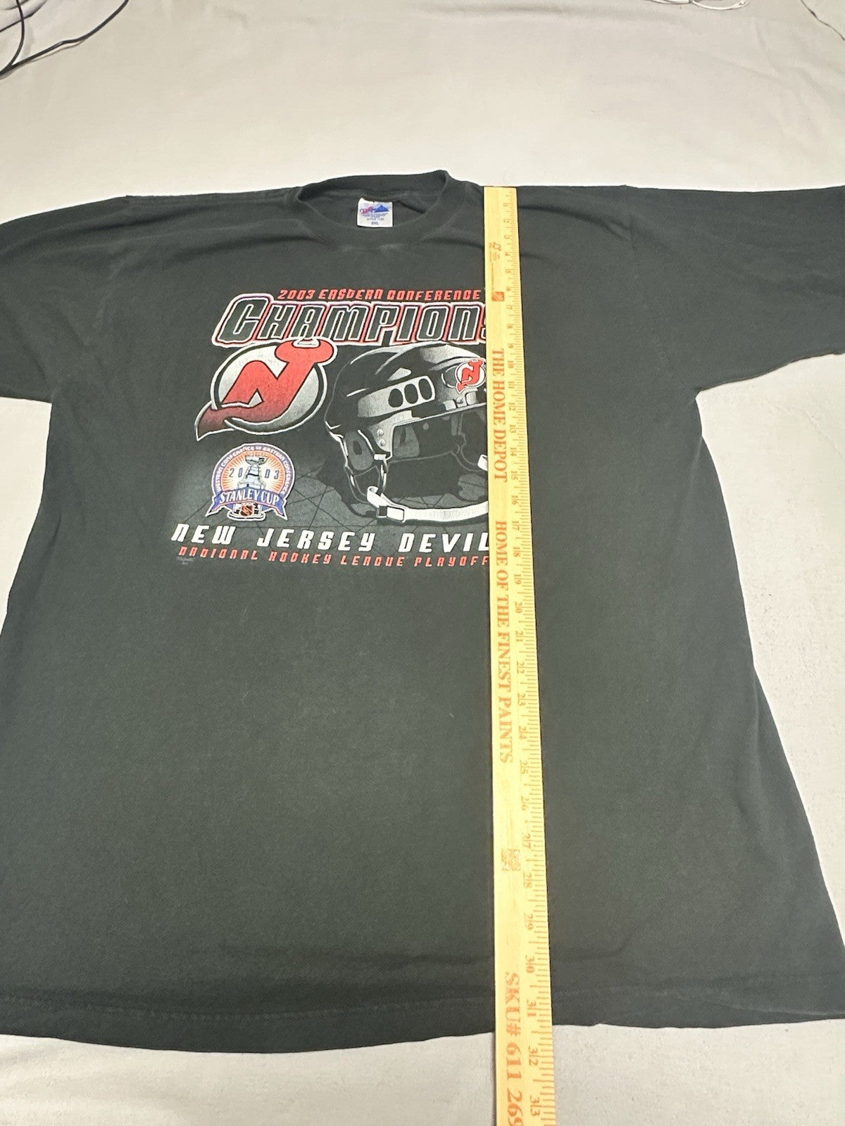Vintage NJ Devils 2003 Eastern Conference Champions T Shirt Size 2XLarge Hockey