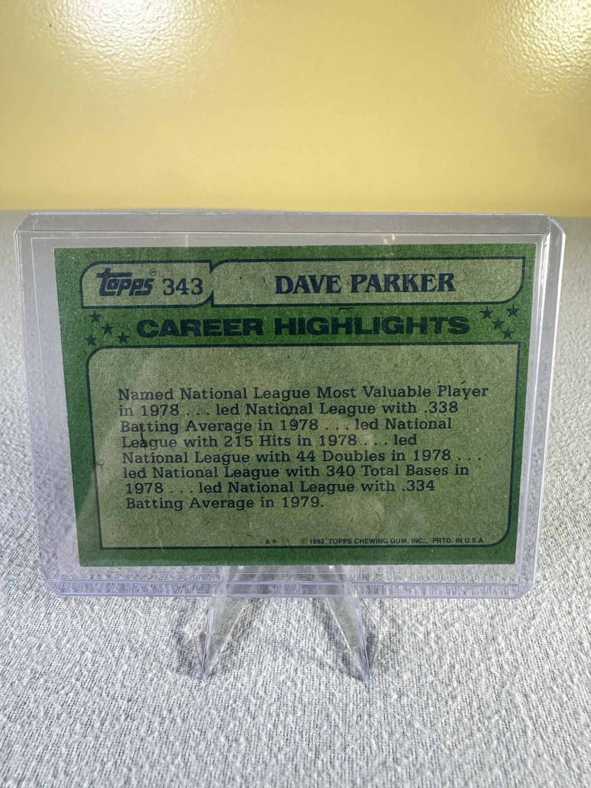 1982 Topps - All-Star Dave Parker #343 Pirates
