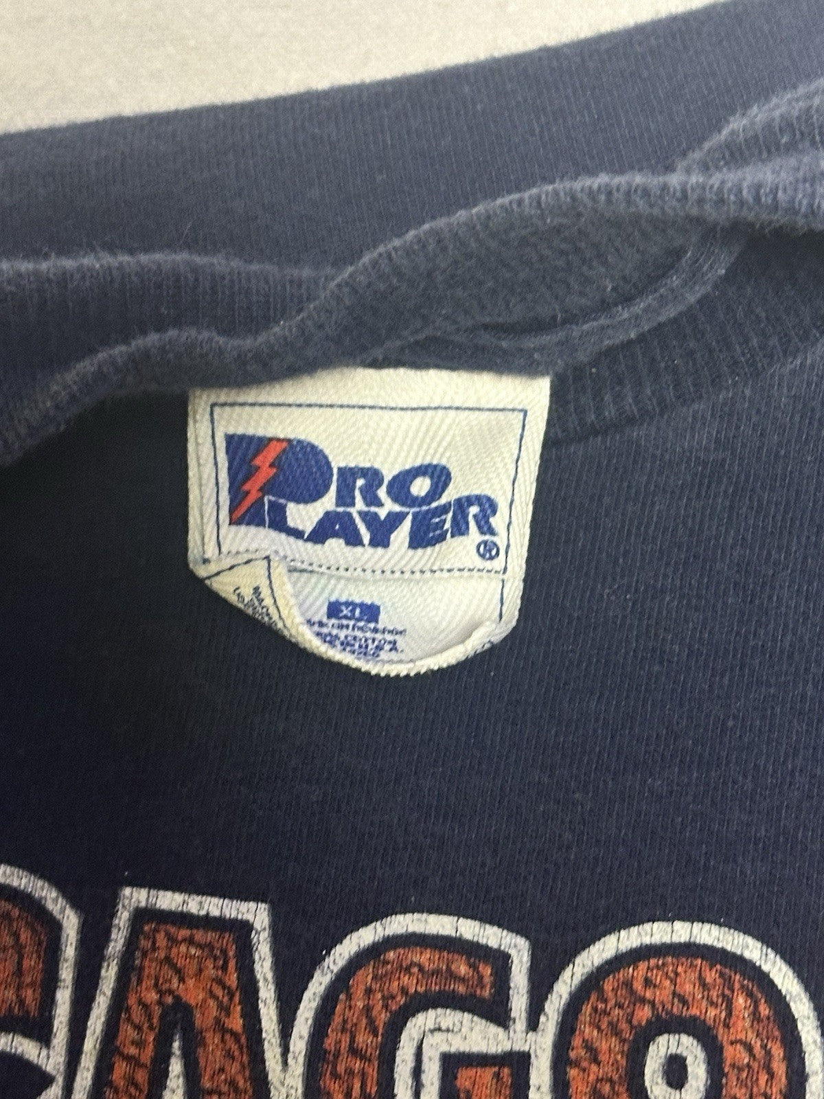 Vintage Pro Player Chicago Bears NFL Blue T-Shirt Adult Size XL USA Made 1995 *