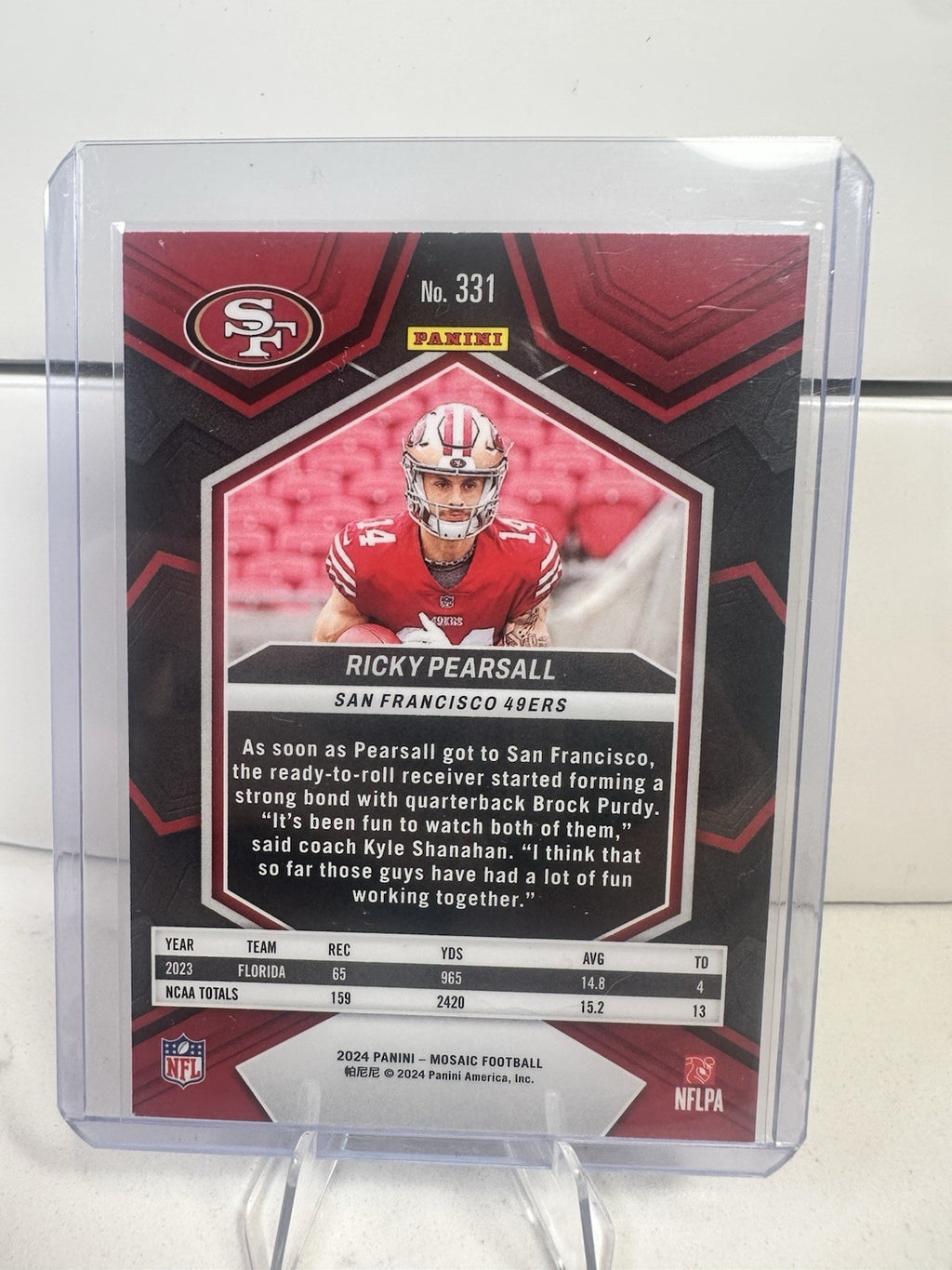 2024 Panini Mosaic #331 Ricky Pearsall RC San Francisco 49ers