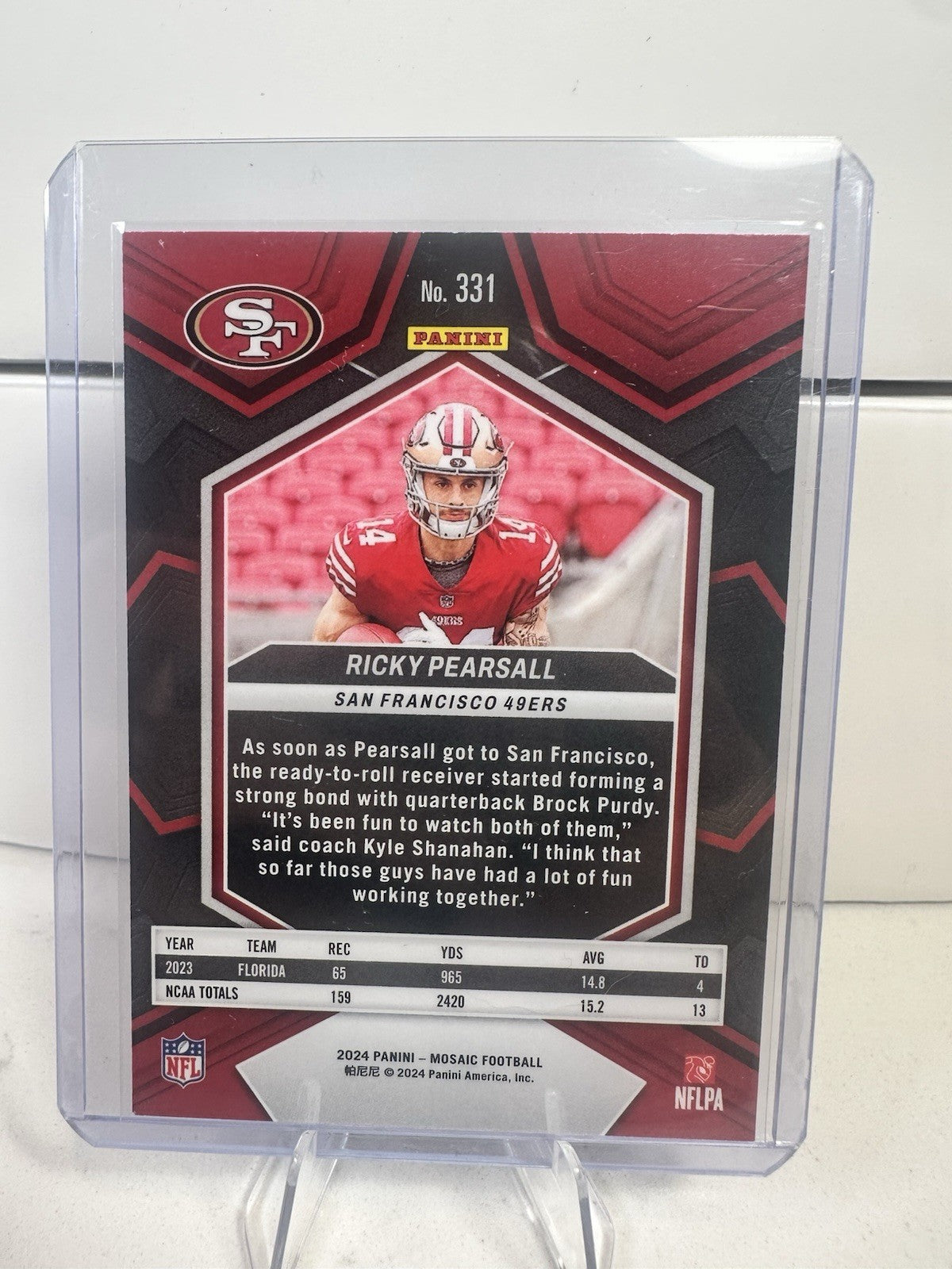 2024 Panini Mosaic #331 Ricky Pearsall RC San Francisco 49ers