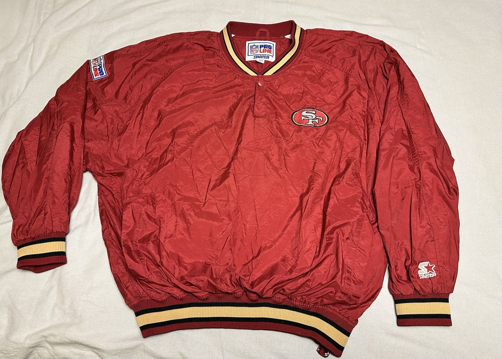 Vintage Starter Pro Line San Francisco 49ers Pullover Jacket Men’s XL Red NFL