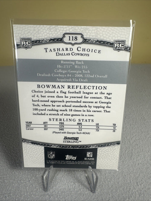 2008 Bowman Sterling Tashard Choice #118 Rookie Auto RC