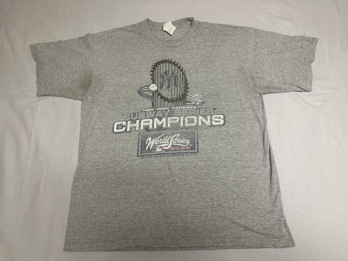 Vintage 2000 Lee Sport New York Yankees Subway Series Champions T-Shirt Grey XL
