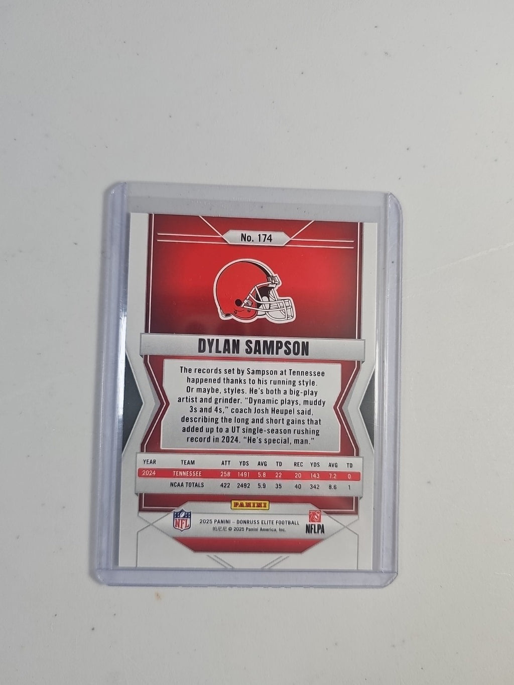 Dylan Sampson Cleveland Browns 2025 Panini Donruss (RC) No. 174 Pink