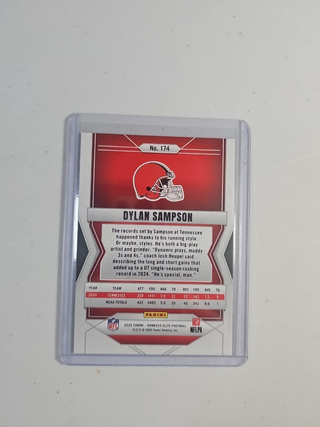 Dylan Sampson Cleveland Browns 2025 Panini Donruss (RC) No. 174 Pink