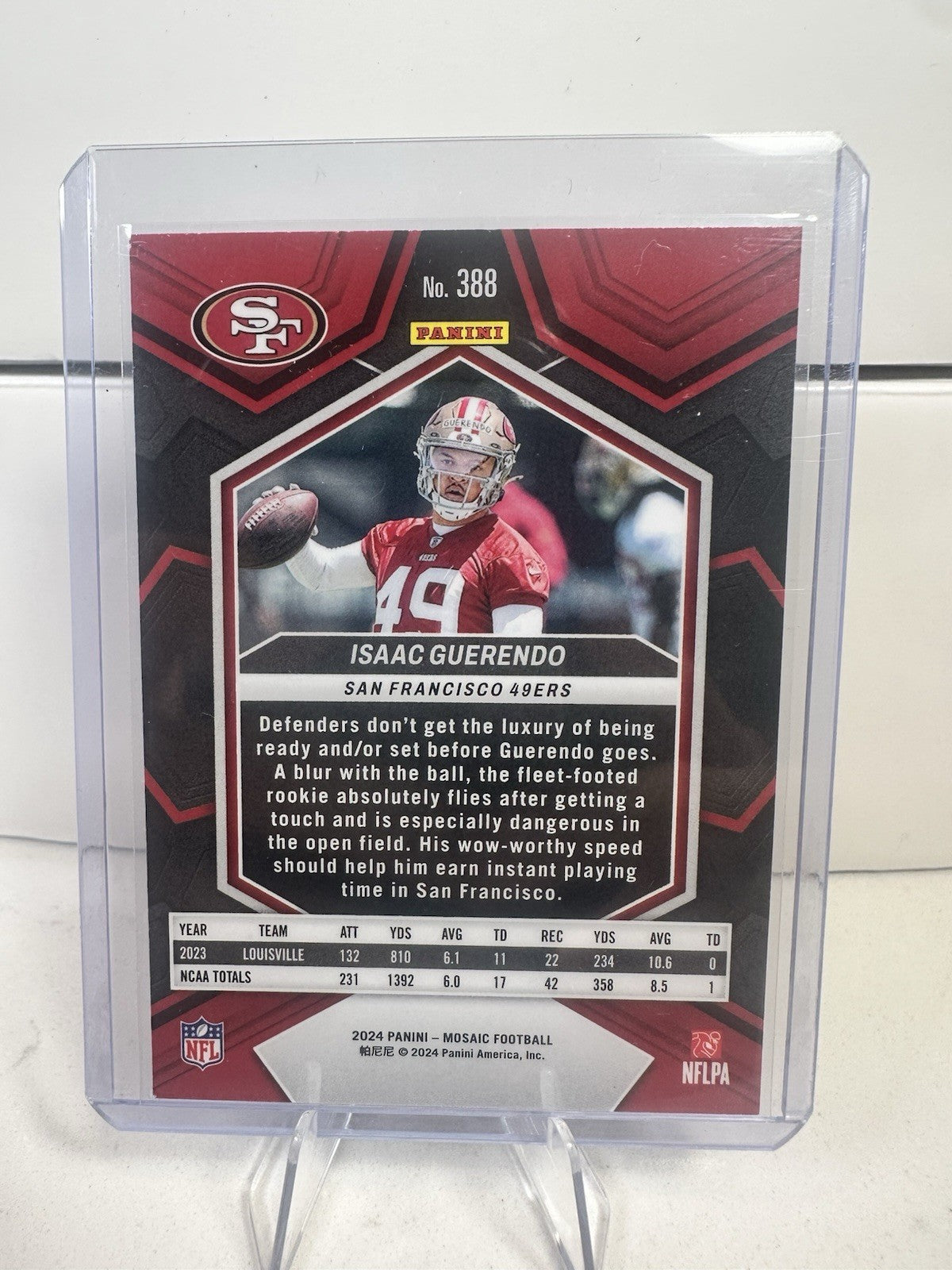 2024 Panini Mosaic Isaac Guerendo Prizm RC # 388 San Francisco 49ers