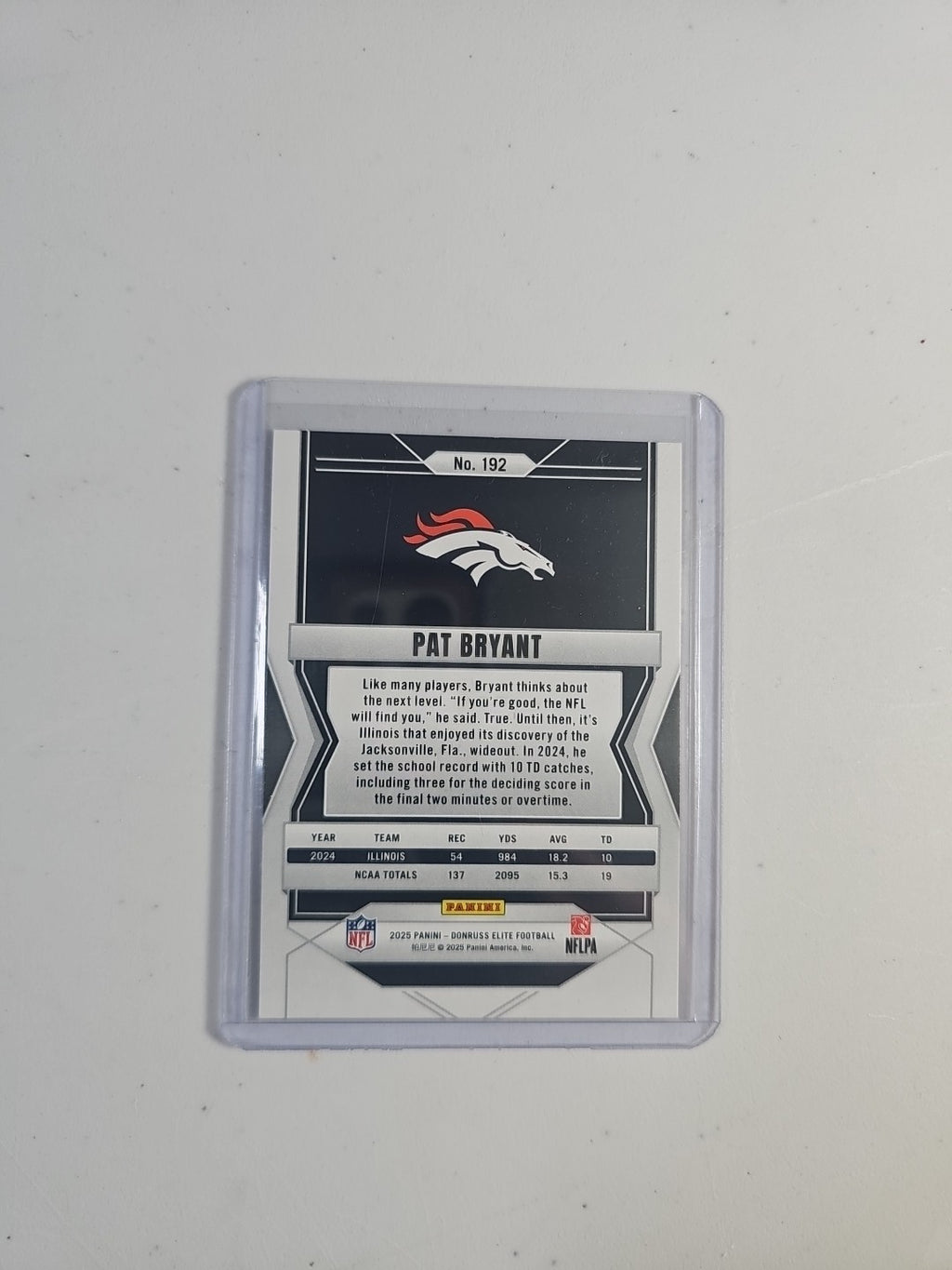 2025 Panini Donruss Elite Rookies Pat Bryant Pink Parallel (RC) #192