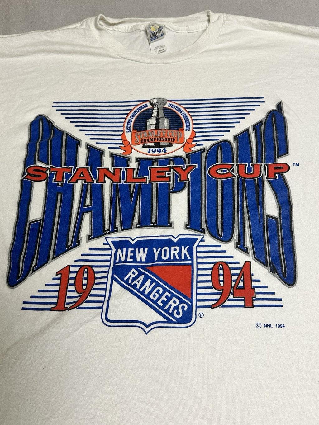 Vintage 1994 New York Rangers Shirt Mens XL NHL Stanley Cup Logo 7 90s