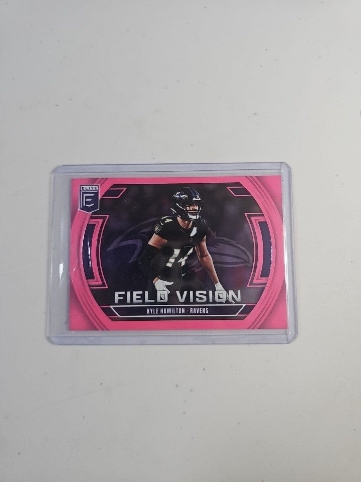 2025 Panini Donruss Elite Pink Foil Field Vision Kyle Hamilton Baltimore Raven
