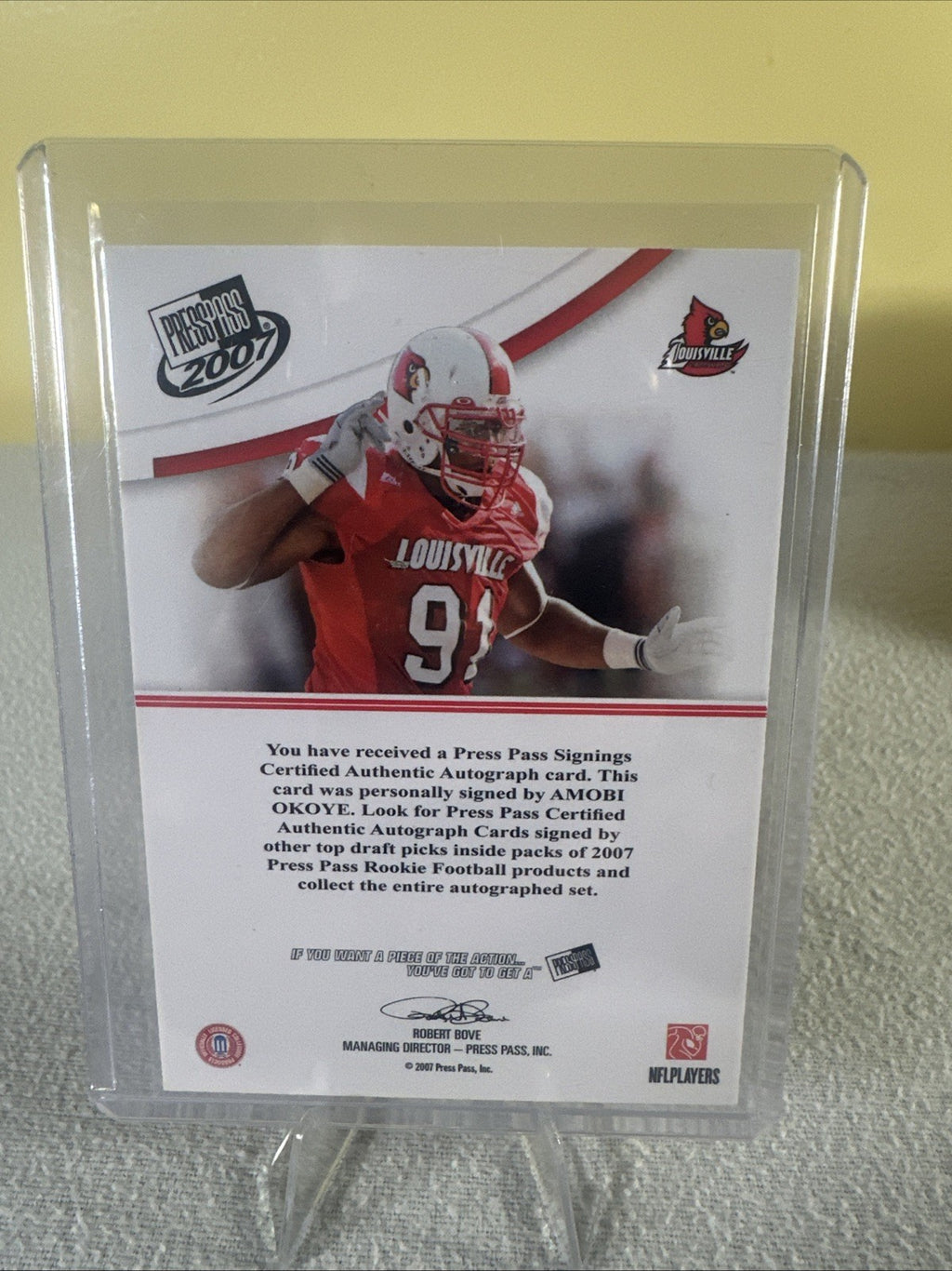 2007 Press Pass Amobi Okoye AUTOGRAPH RC Louisville Cardinals