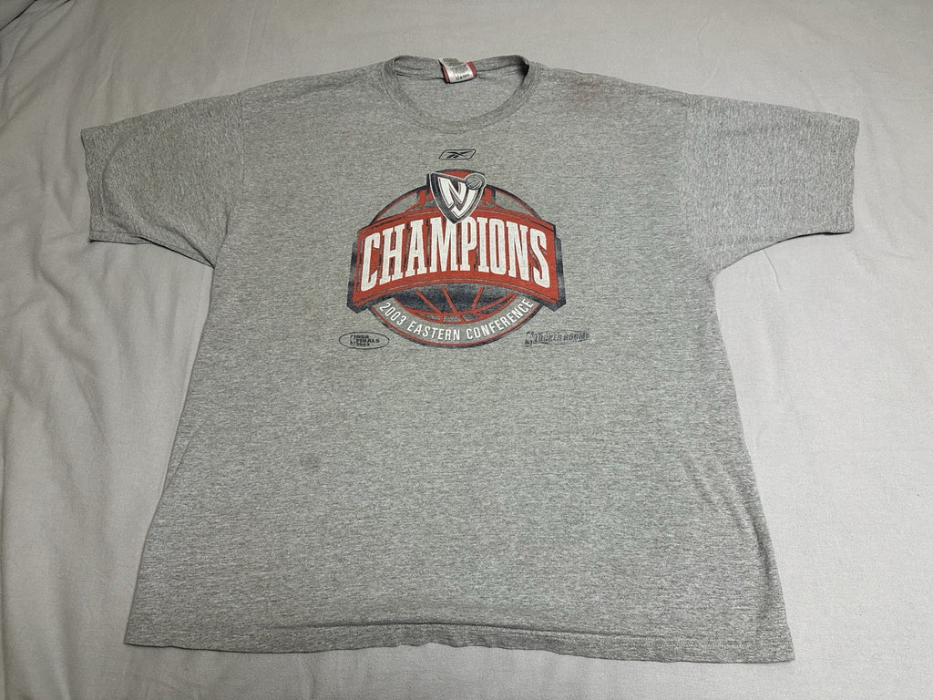 Vintage 2003 New Jersey Nets Easter conference Champions locker room tee XL