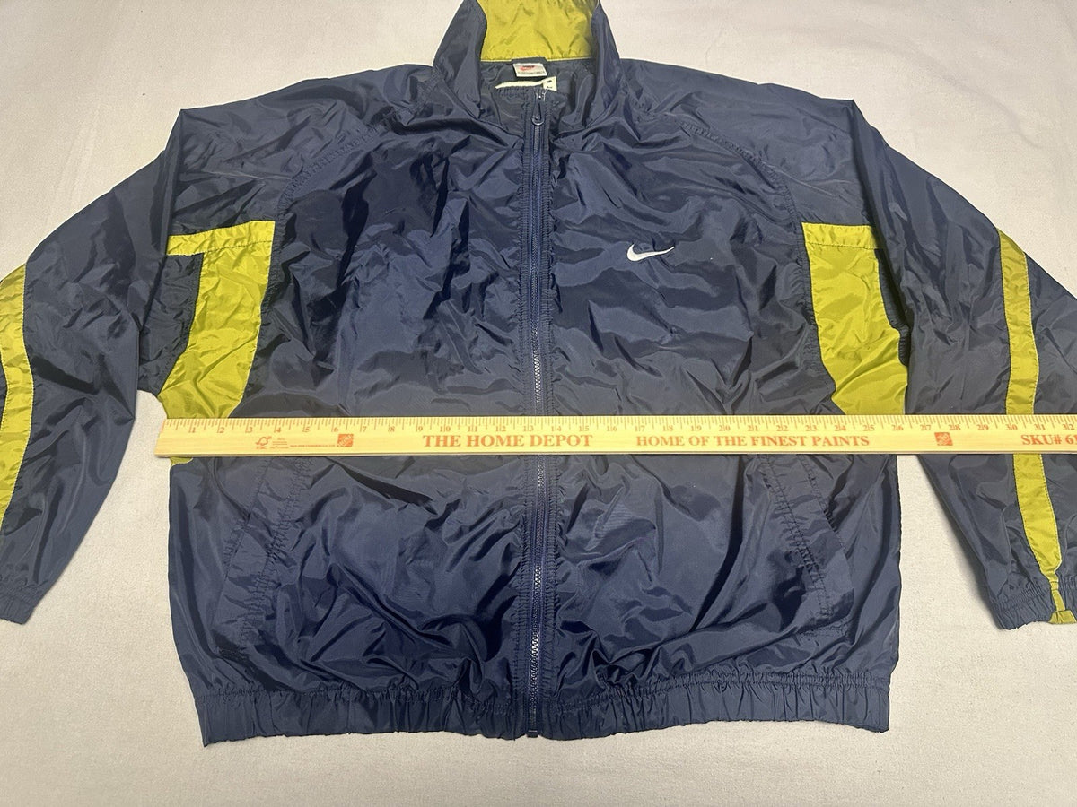 Vintage Nike Windbreaker Navy Men’s XL White Tag 90s Full Zip