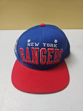 New York Rangers Hat Cap Snapback NHL Blue Red Spell Out Zephyr Wool Blend Y2K