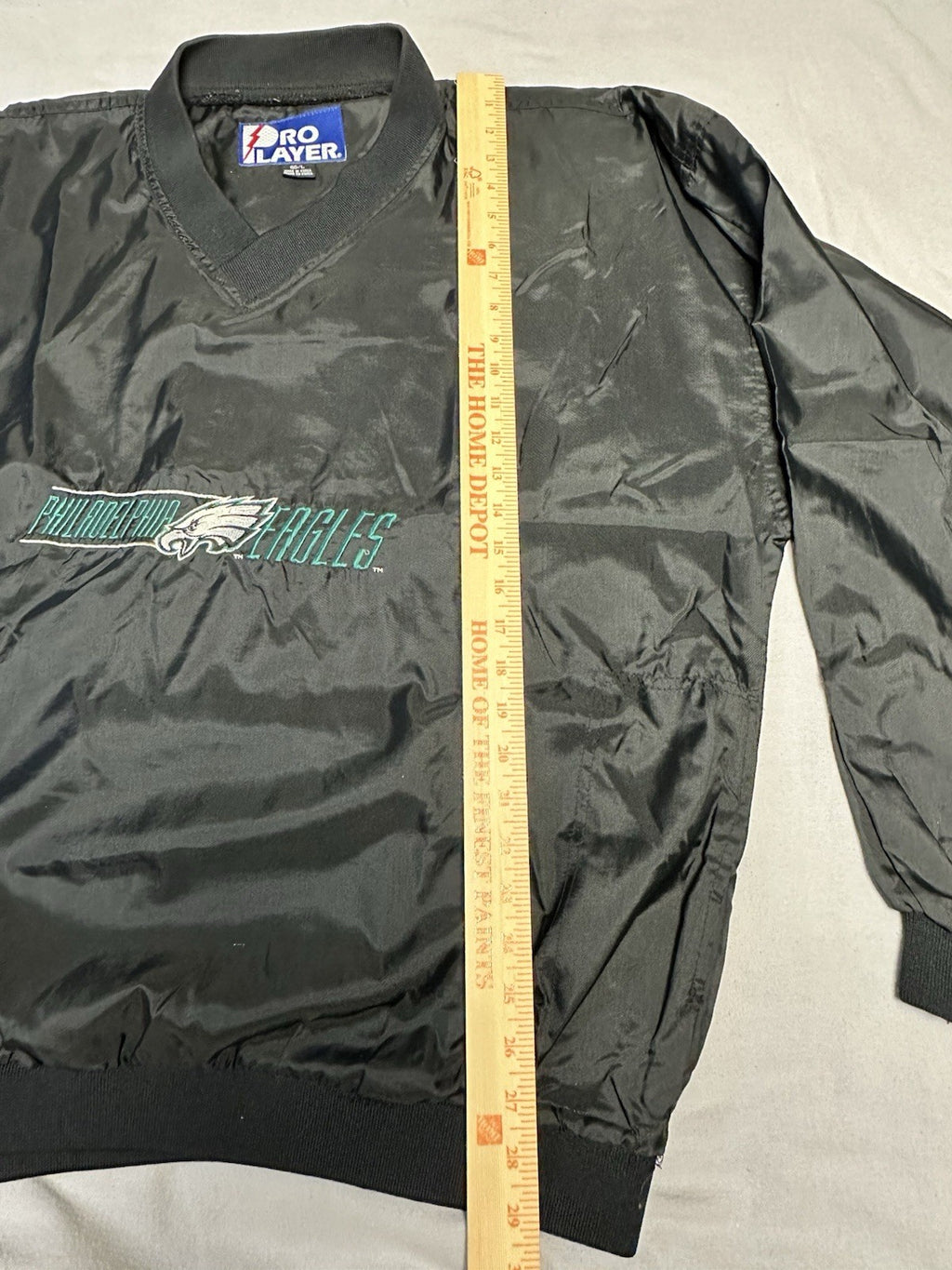 Vintage Philadelphia Eagles Jacket Mens Large Black NFL Football Pro Player 90s