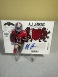 A.J. JENKINS 49ERS 2012 ROOKIES AND STARS CRUSADE MATERIALS AUTO 15/25