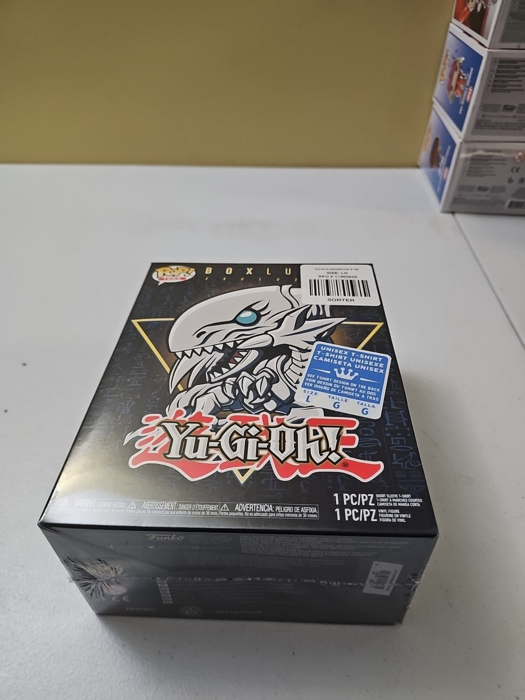 Funko Pop! Blue Eyes White Dragon Pop/Tee Size L T-Shirt BoxLunch Yugioh Sealed