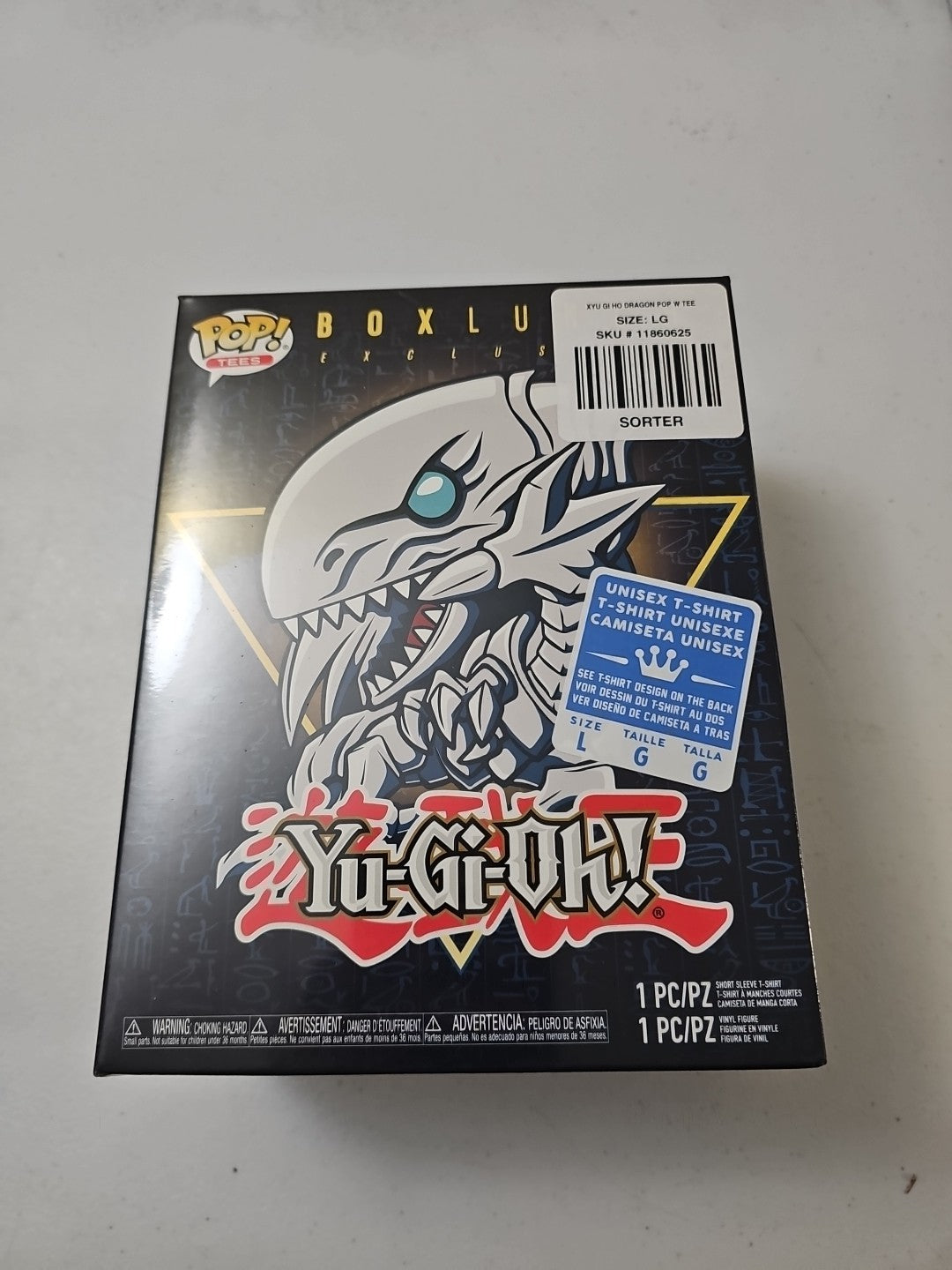 Funko Pop! Blue Eyes White Dragon Pop/Tee Size L T-Shirt BoxLunch Yugioh Sealed
