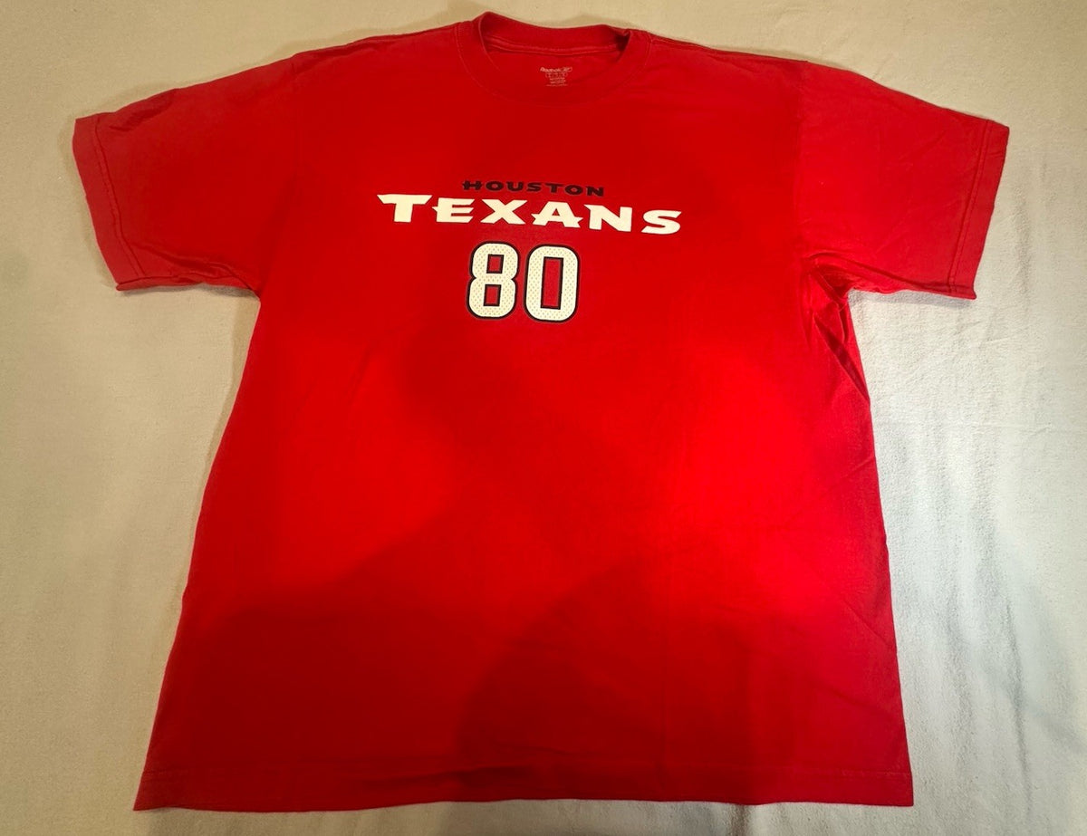 Reebok Houston Texans Shirt Jersey  Andre Johnson #80 NFL Football Tshirt Large
