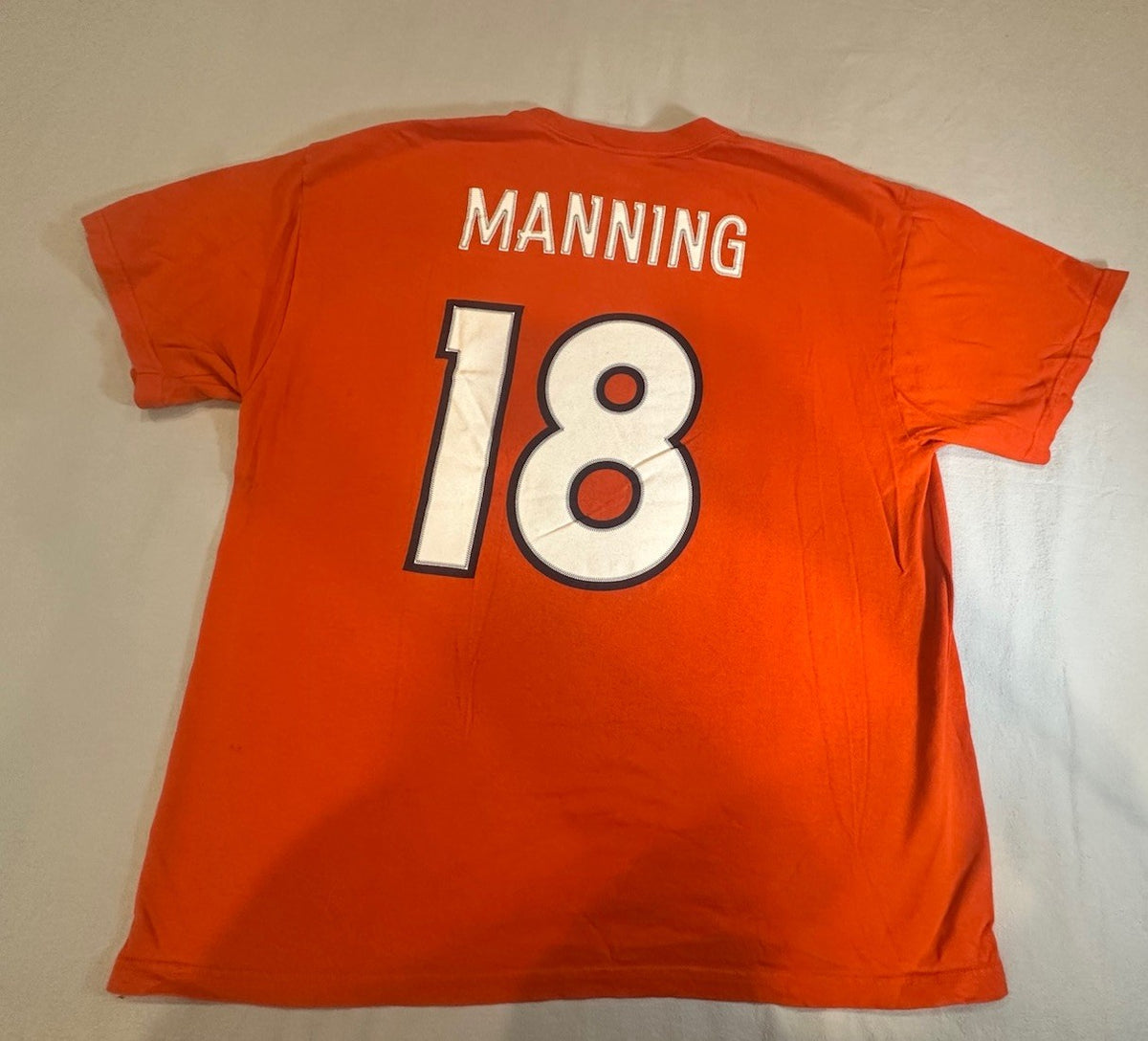NFL Team Apparel Denver Broncos Peyton Manning Orange Football Shirt XL