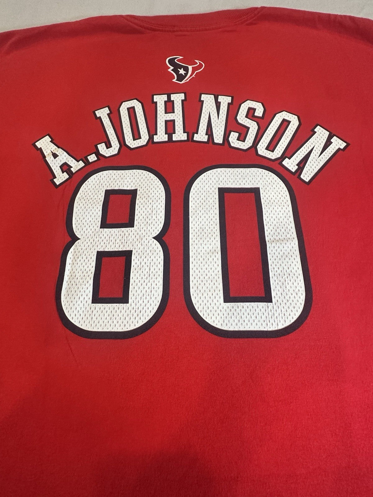 Reebok Houston Texans Shirt Jersey  Andre Johnson #80 NFL Football Tshirt Large