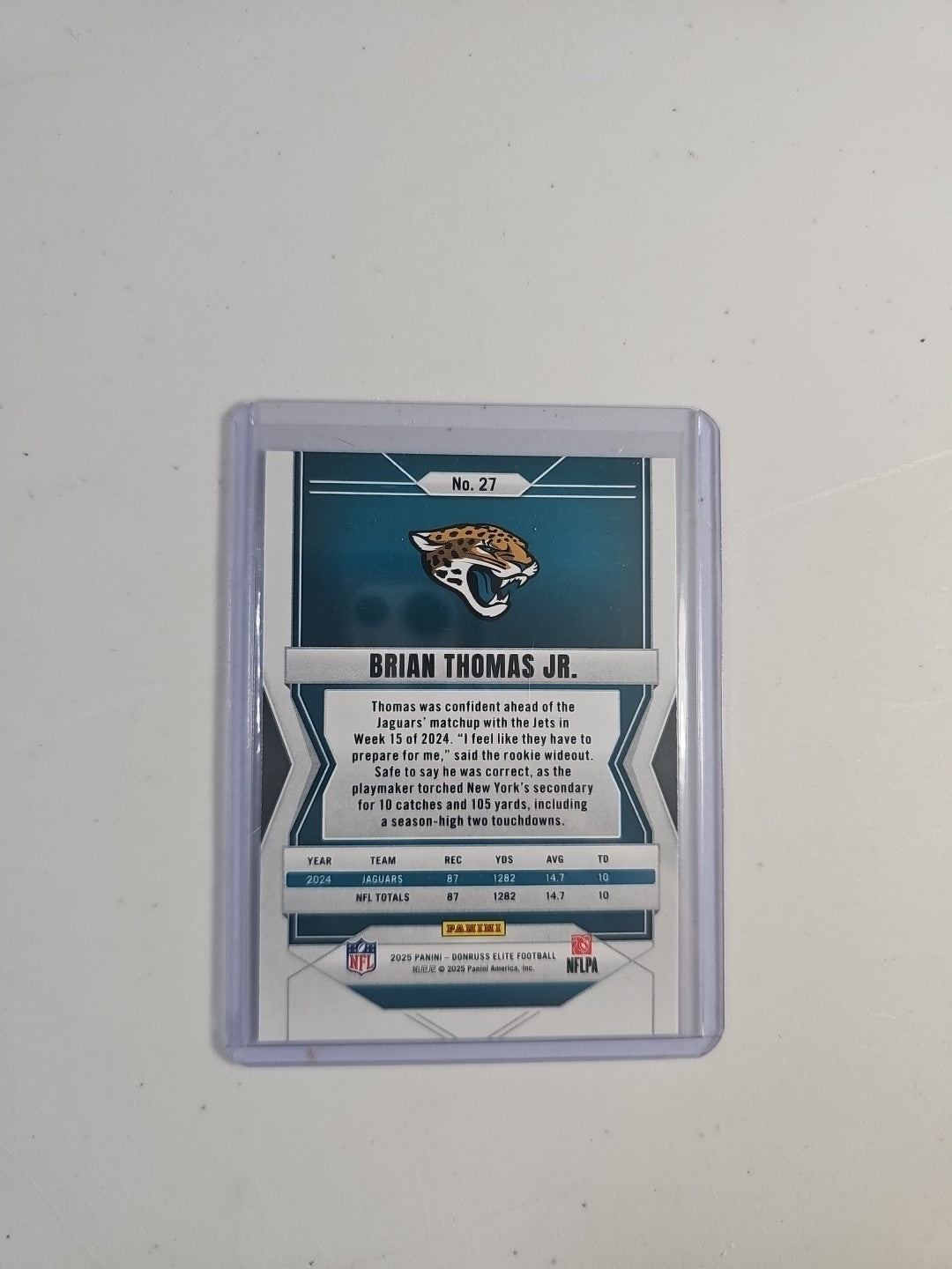2025 Panini Donruss Elite-Brian Thomas Jr.  PINK #27, Jacksonville Jaguars.
