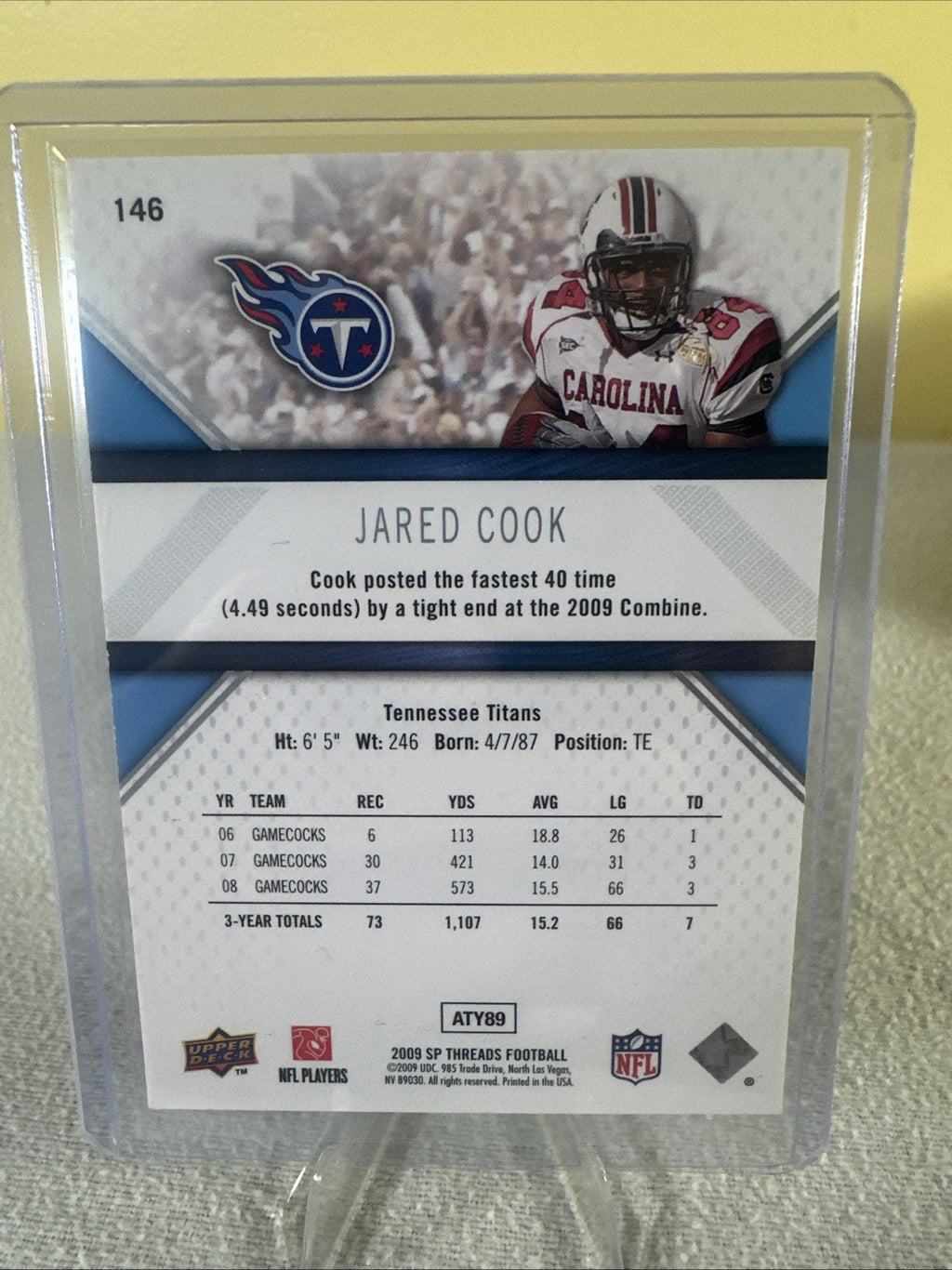 2009 SP Threads #146 Jared Cook Titans Rookie