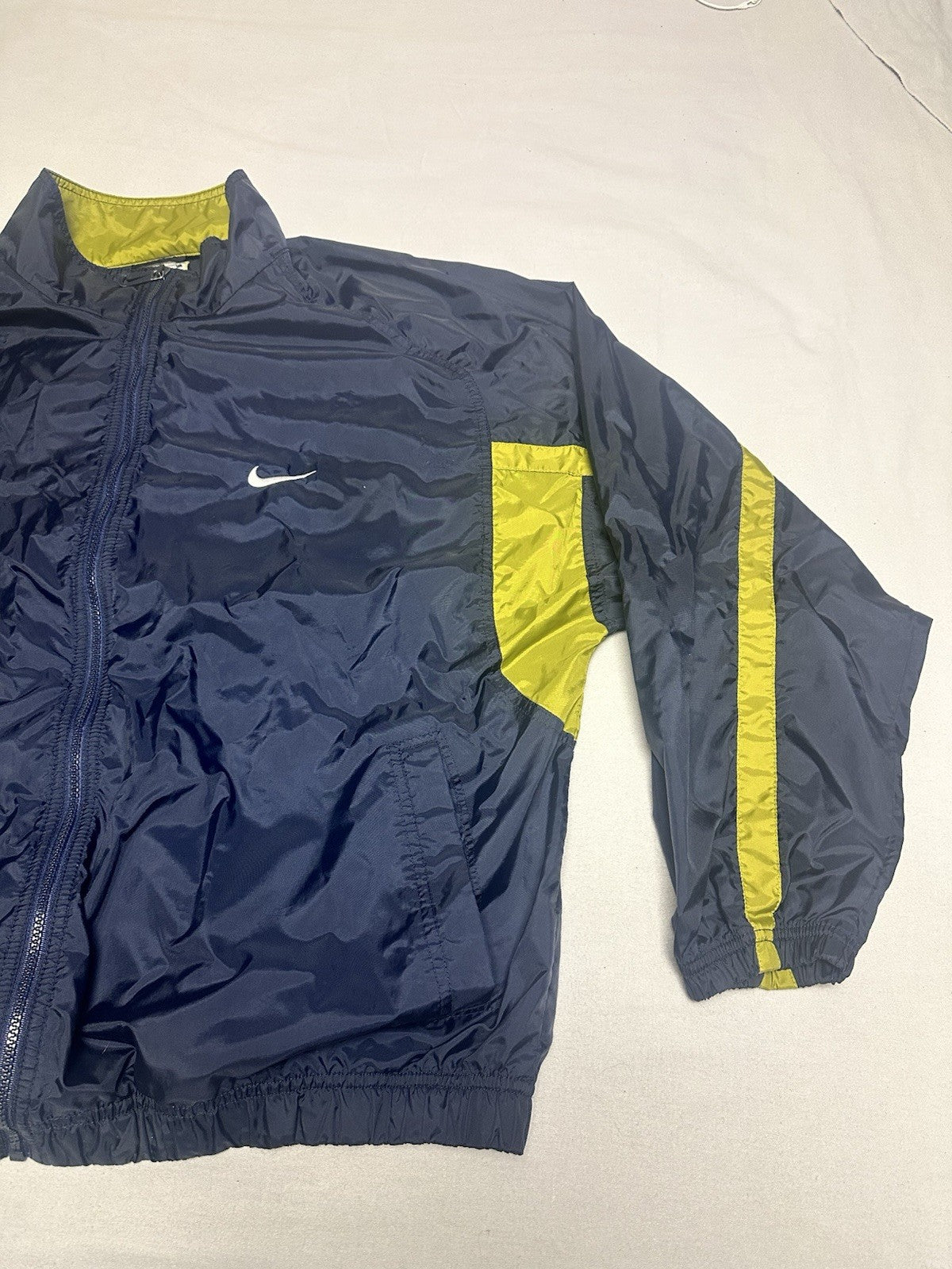 Vintage Nike Windbreaker Navy Men’s XL White Tag 90s Full Zip