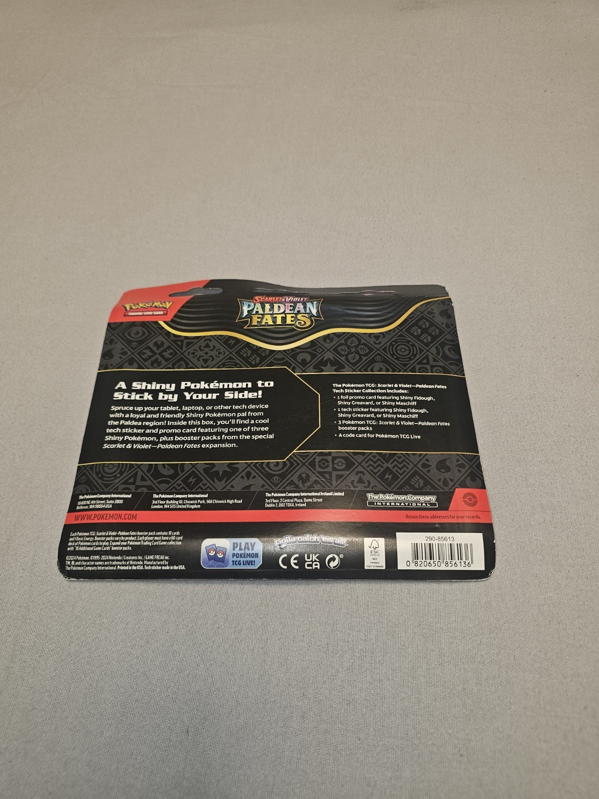 Pokemon TCG Scarlet & Violet Paldean Fates Tech Sticker Collection (Maschiff)