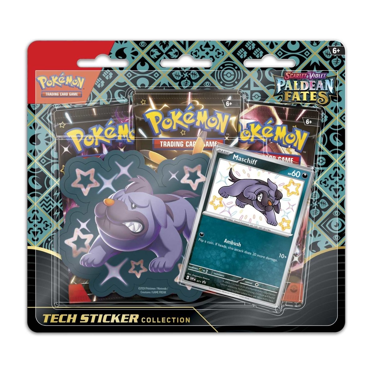 Pokémon TCG: Scarlet & Violet—Paldean Fates Tech Sticker Collection – Shiny Maschiff